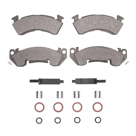 Dynamic Friction Co Heavy Duty Pads and Hardware Kit, For High Speed/Towing/Off-Roading, Low Noise, Low Dust, Front 1214-0614-01